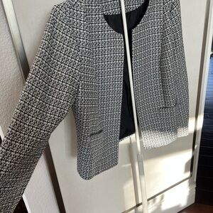Karl Lagerfeld Black and White Blazer with Checkered Pattern